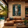 Luxury XXL leopard art print in high-end penthouse suite