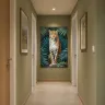 XXL luxury leopard art print in modern hallway