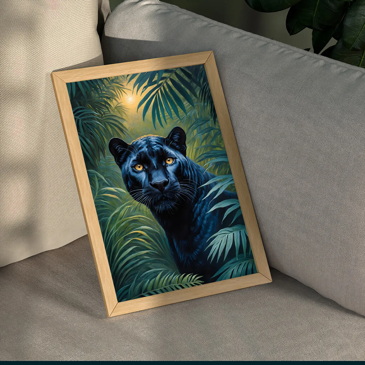 Black panther illustration designed for large-format wall display