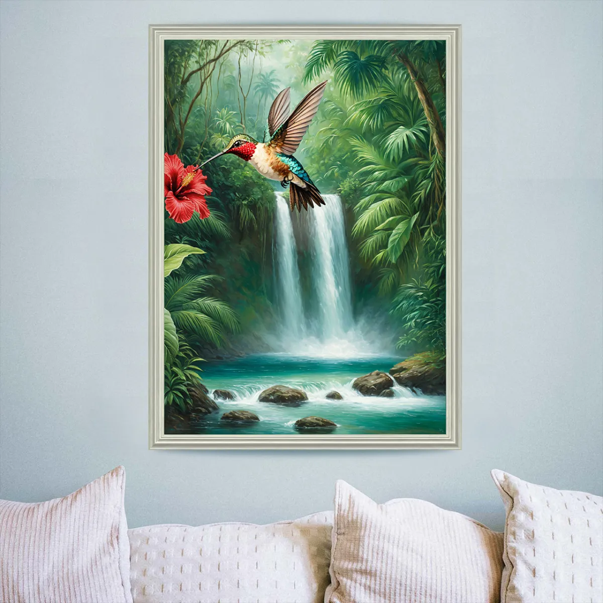 Exotic hummingbird wall art for premium home decor