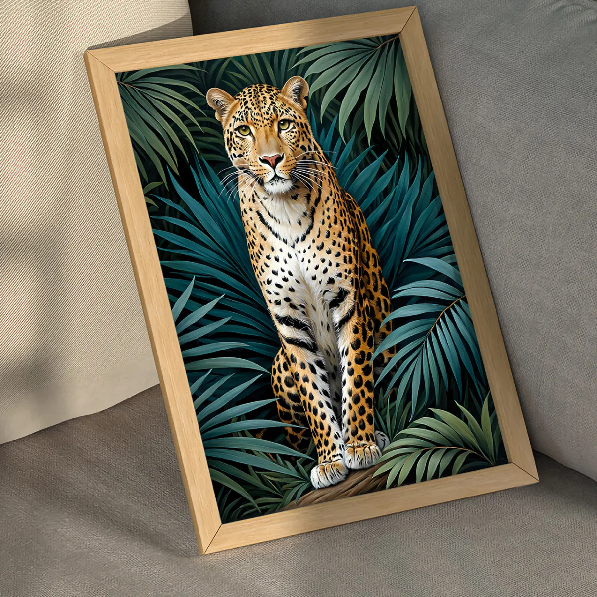 Sophisticated tropical leopard decor printable poster