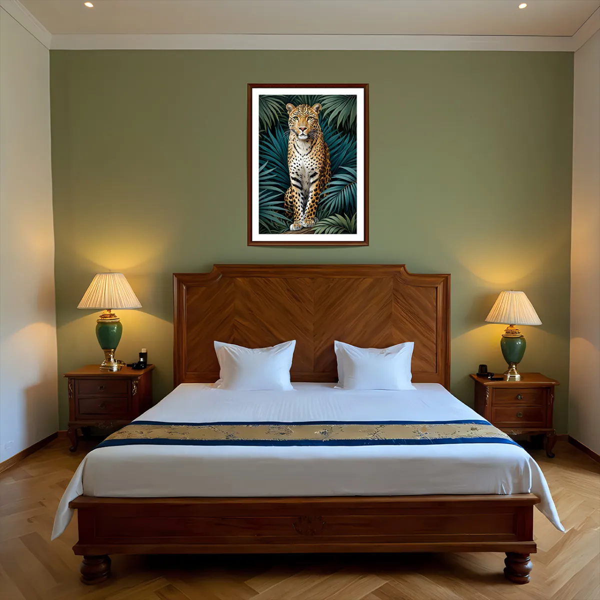 Large format leopard wall art for luxury spaces