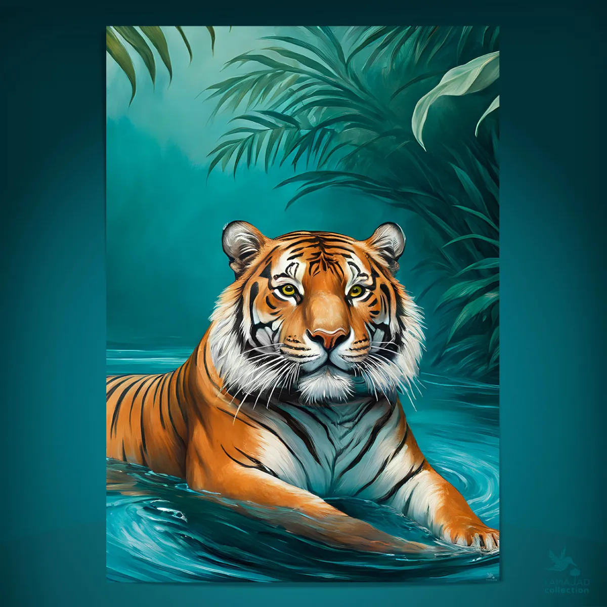 Stylized tiger portrait inspired by Southeast Asian wildlife
