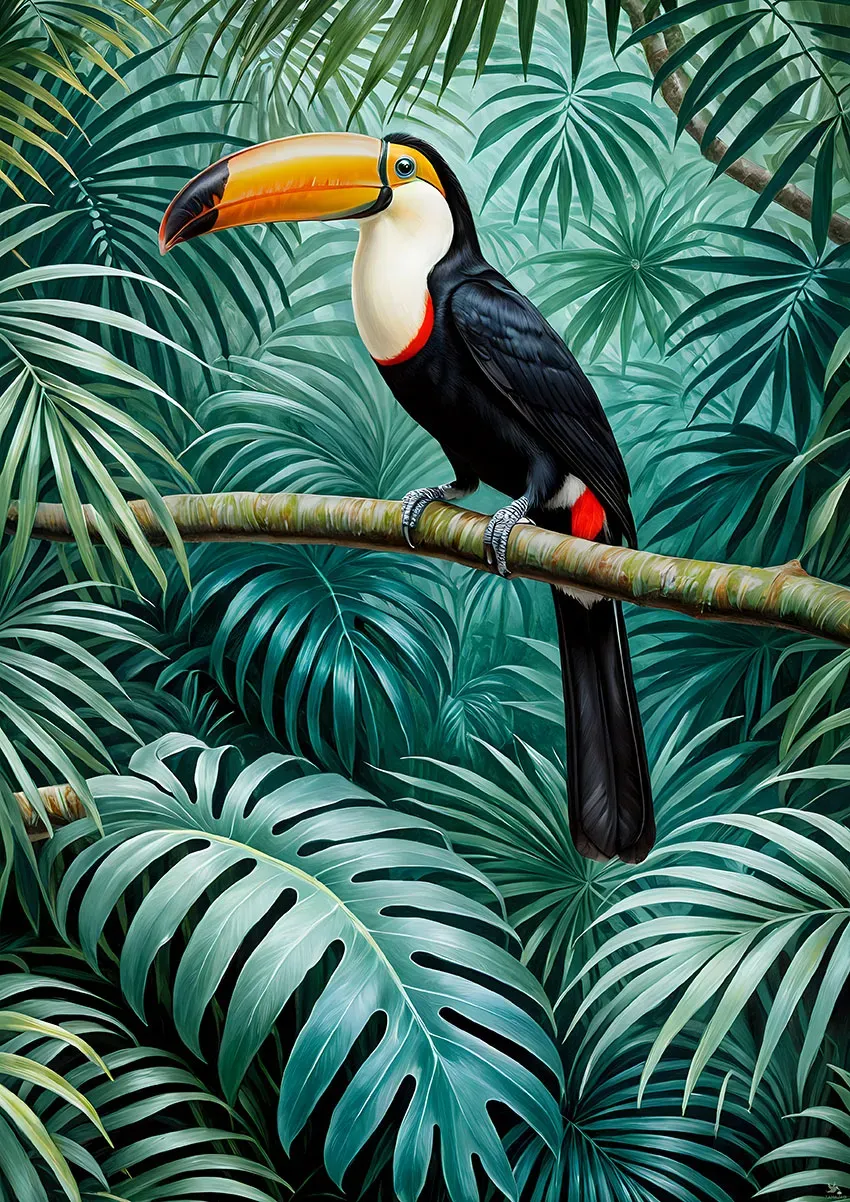 Toucan wall art printable, fine art poster up to A0