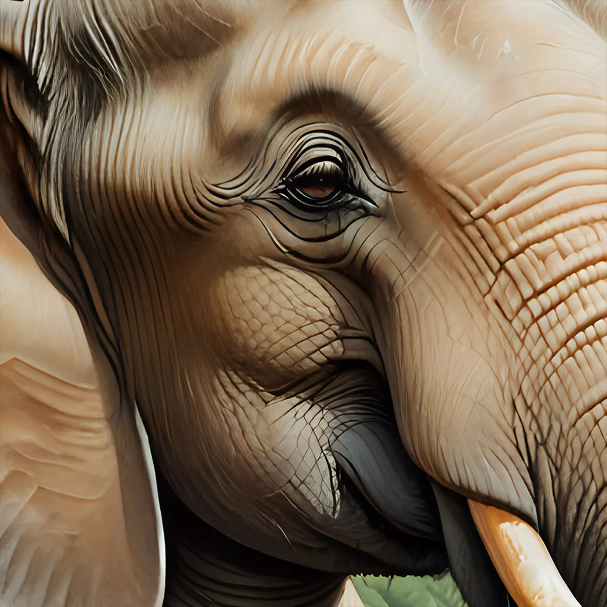 Large Asian elephant portrait for luxury jungle decor