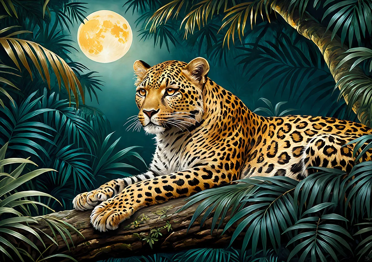 moonlit leopard by Tamajad