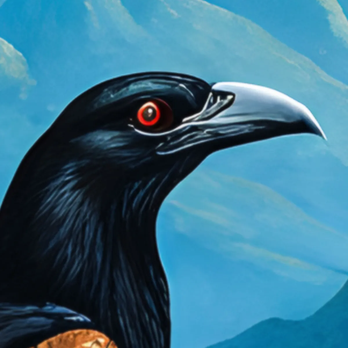 highly detailled Greater Coucal tropical landscape digital wall art download