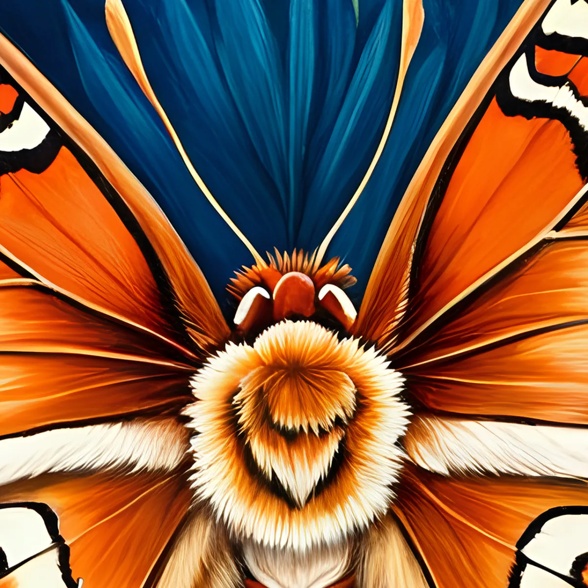 Close-up of TAMAJAD Atlas moth artwork featuring vibrant tropical foliage and detailed museum-quality fine art print.