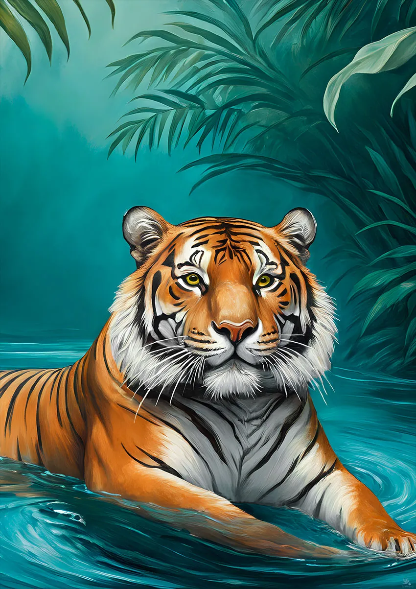 Tiger wall art printable, high resolution -  zen attitude