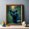 Black panther wall art fine art print for interior decoration
