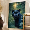 Exotic black panther fine art artwork for statement interiors