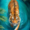 Tiger illustration printable, fine art poster A0