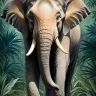 Elephant wall art printable, fine art poster up to A0