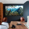 Jungle atmosphere artwork featuring a Greater Coucal bird