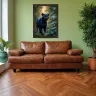 Exotic black panther wall art in lush rainforest setting