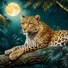 moonlit leopard by Tamajad