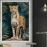 Luxury leopard wall art featured in an elegant living space 