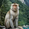 Crab-Eating Monkey Wall Art – Curious Encounter by TAMAJAD | Tropical Wildlife Fine Art Print