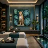 Luxury spa featuring The Pause XXL leopard artwork