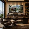 Executive office featuring Buffalo Unbound panoramic wall art