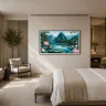 TAMAJAD Uncharted Eden tropical wall art in luxury bedroom