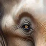 Close-up of RIVER-TITAN elephant eye revealing lifelike detail and expressive realism