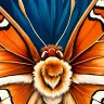 Close-up of TAMAJAD Atlas moth artwork featuring vibrant tropical foliage and detailed museum-quality fine art print.