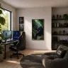 Black Panther XXL wall art creating a bold focal point in a contemporary gaming room and creative home office