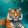 Tiger wall art printable, high resolution -  zen attitude