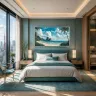 Tropical beach artwork in a luxury executive office
